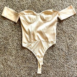 Champagne off shoulder bodysuit